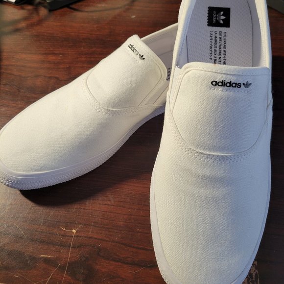 Adidas: shoes, white, slip on, men size 11 main image 7